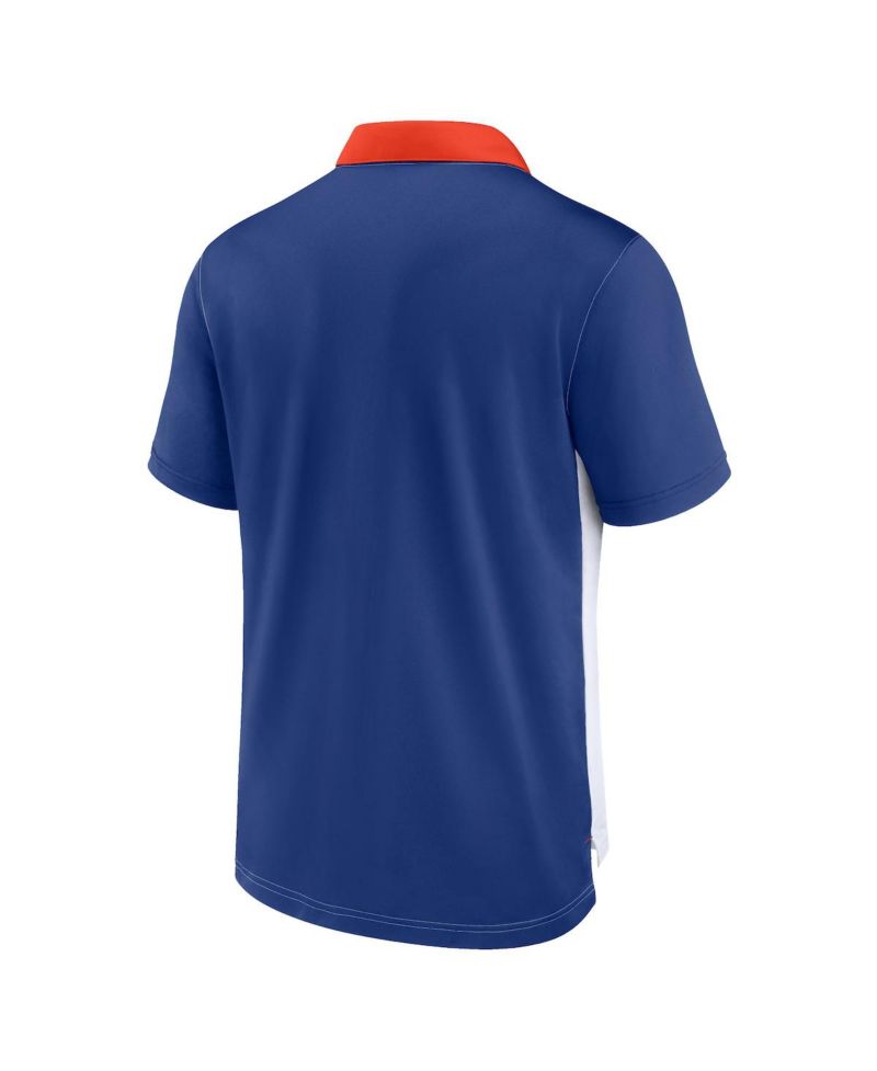 Men's White, Royal New York Mets Rewind Stripe Polo Shirt