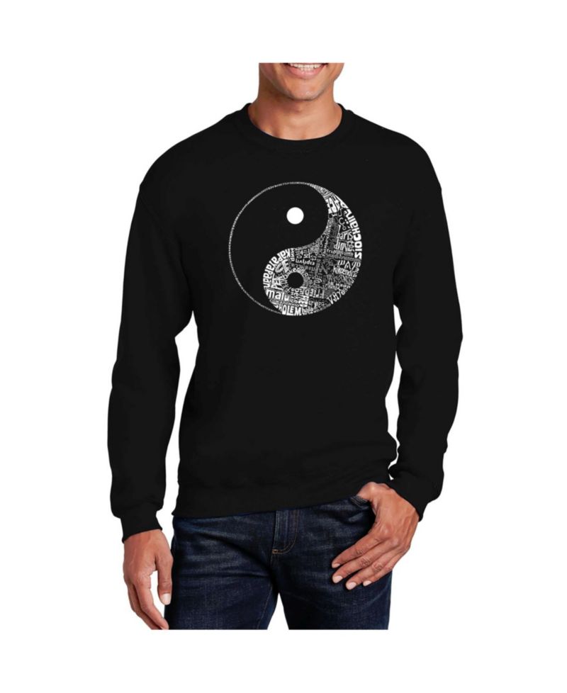 Men's Word Art Yin Yang Crewneck Sweatshirt