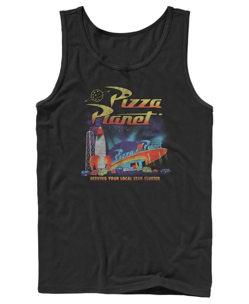 Men's Pizza Planet Retro Space Delivery Graphic Tank Top