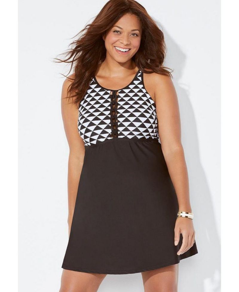 Women's Macrame High Neck Swimdress