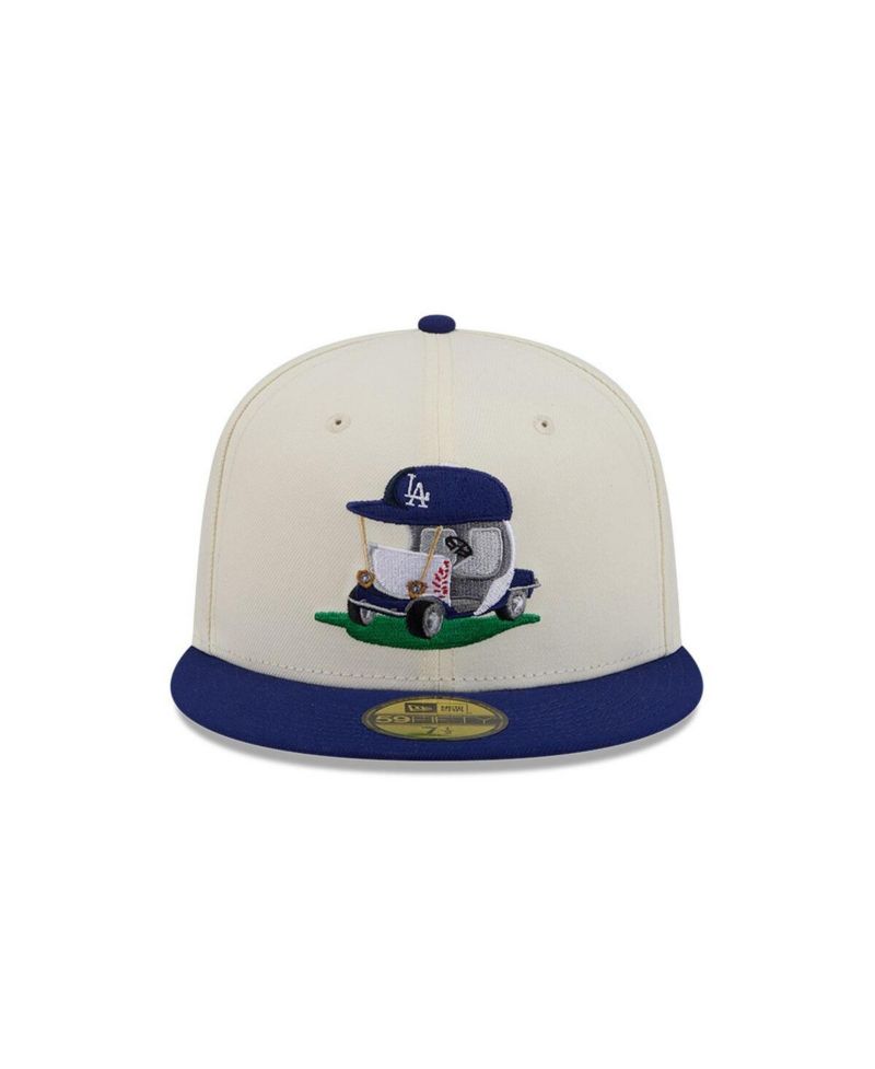 Men's Cream/Royal Los Angeles Dodgers Bullpen Cart 59FIFTY Fitted Hat