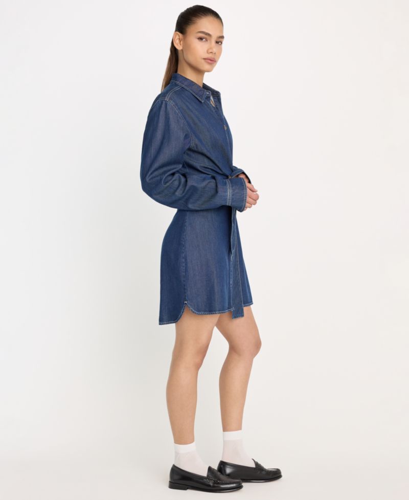 Women's Denim Wrap Shirt Dress, Regular & Plus Size
