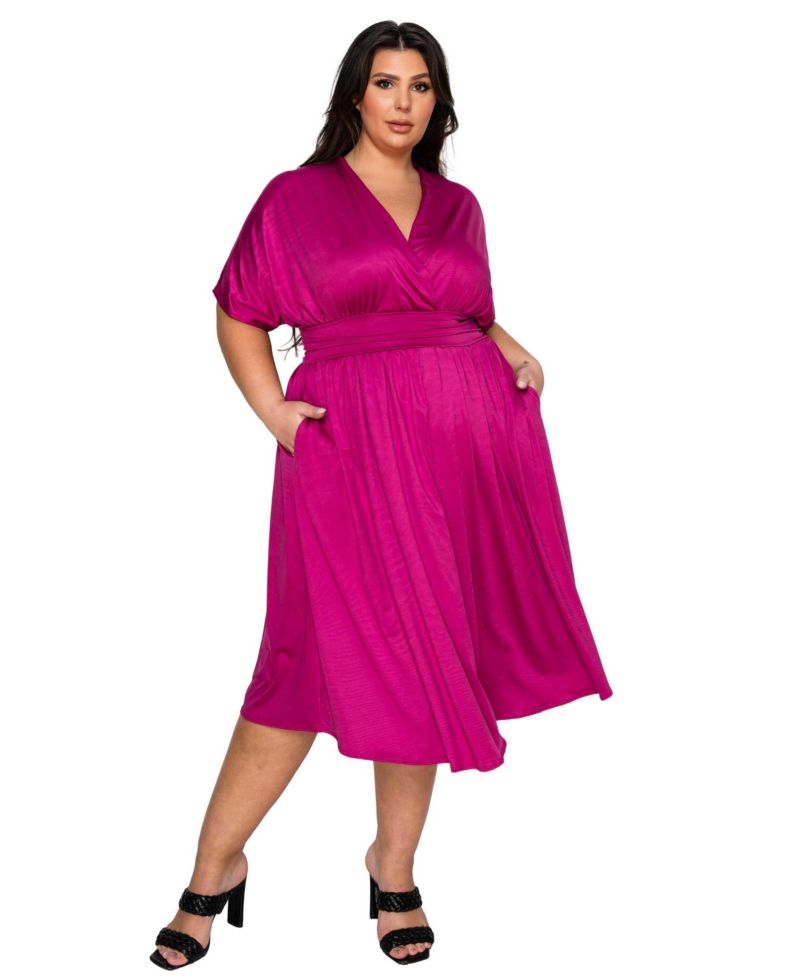 Plus Size Cyra Empire Midi Dress