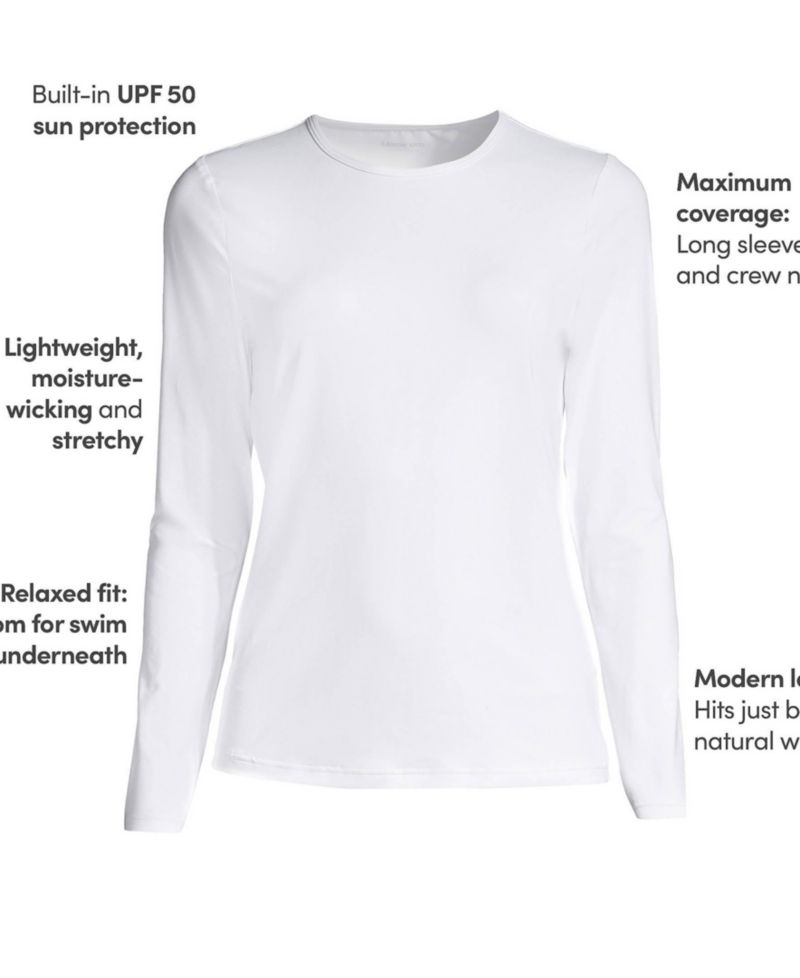 Women's SunShade UPF 50 Long Sleeve Rash Guard Swim Tee