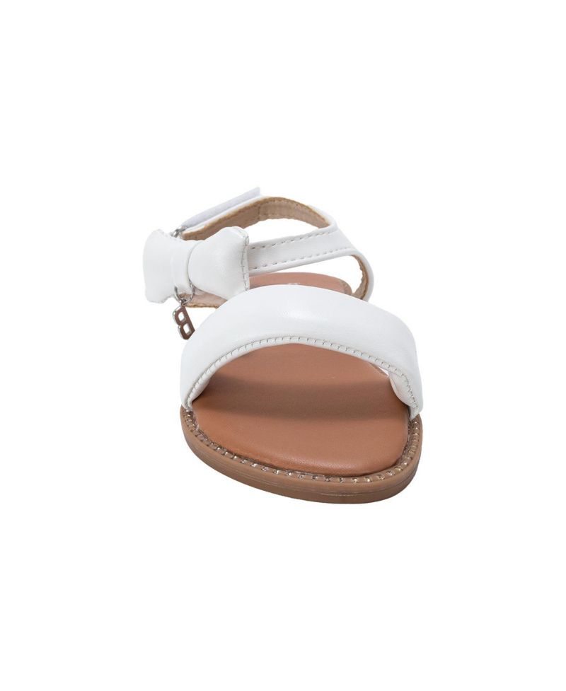 Little Girls Girl's Fashion Sandals - Dressy Shoes with Puffy Bow and Hanging Logo Charm