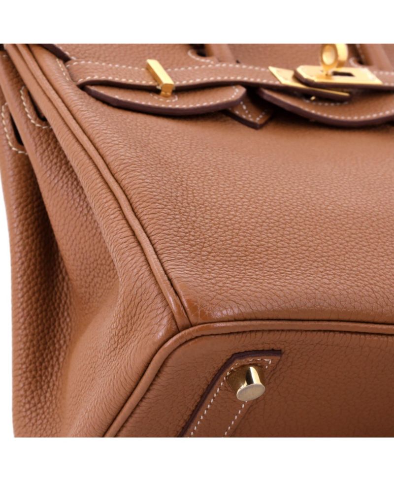Pre-Owned Hermes Birkin 25 Handbag Brown Togo with Gold Hardware