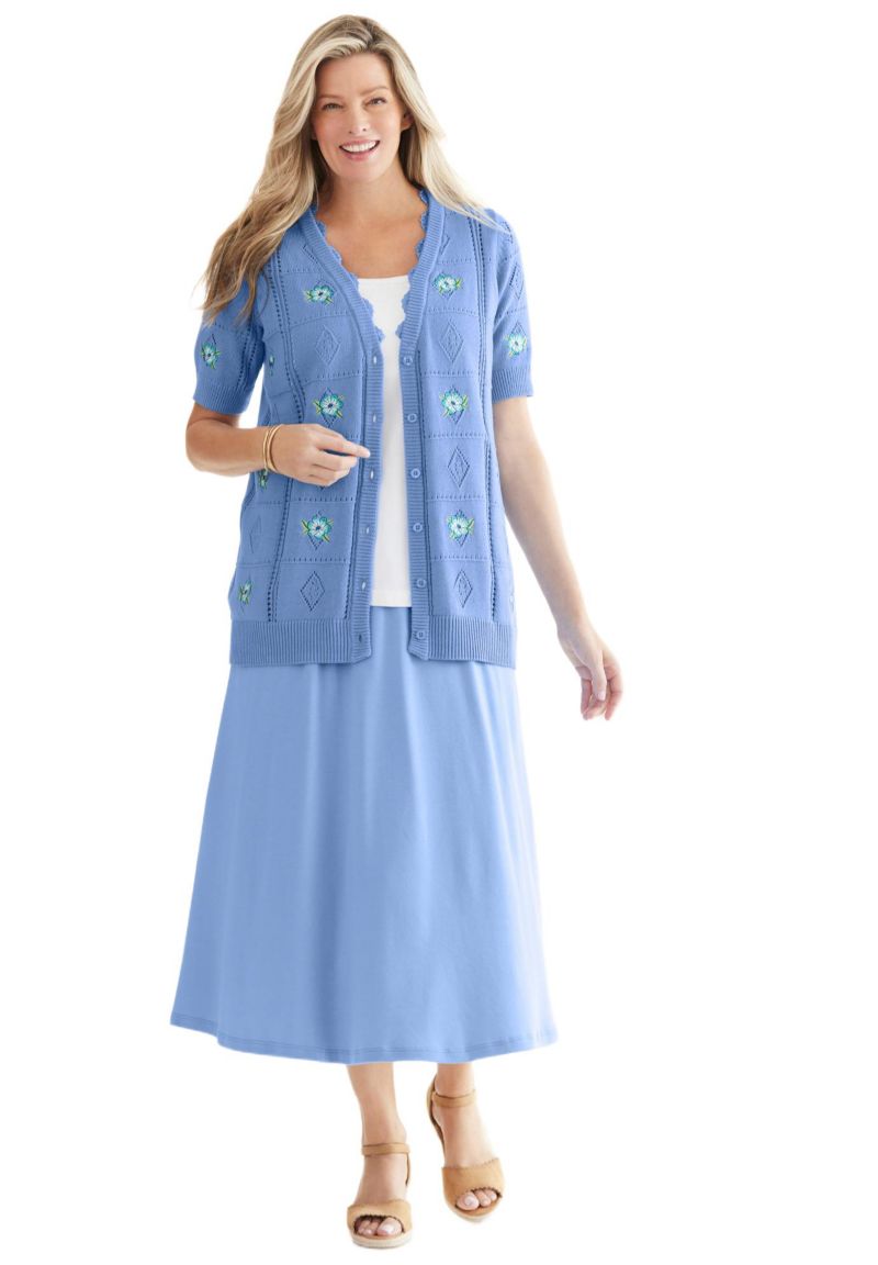 Women's Plus Size 7-Day Knit A-Line Skirt