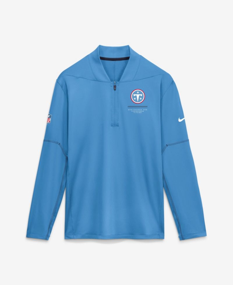 Men's Light Blue Tennessee Titans Sideline Logo Glory Midweight Dri-FIT Half-Zip Pullover