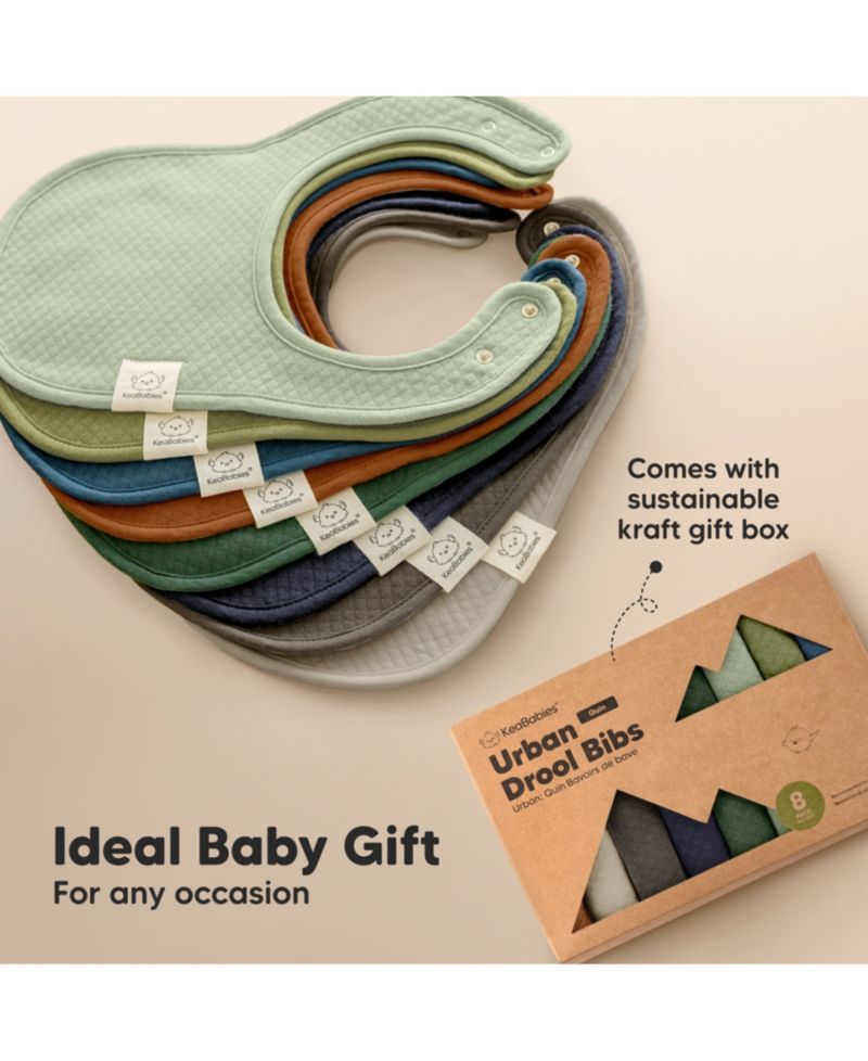 8pk Quin Baby Bibs for Drooling and Teething, Cotton Drool Bibs, Newborn Baby Boys, Baby Girls Bibs