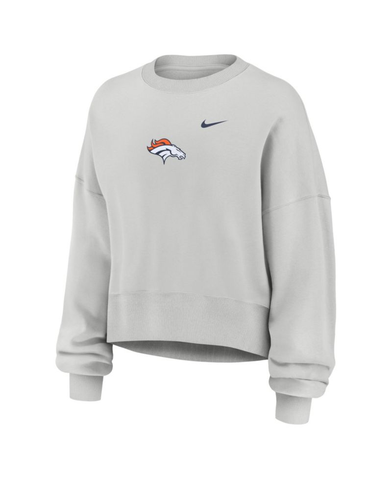 Women's Gray Denver Broncos Oversized Primetime Phoenix Fleece Sweatshirt