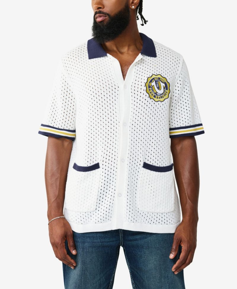 Men's Short-Sleeve Crest Knit Shirt