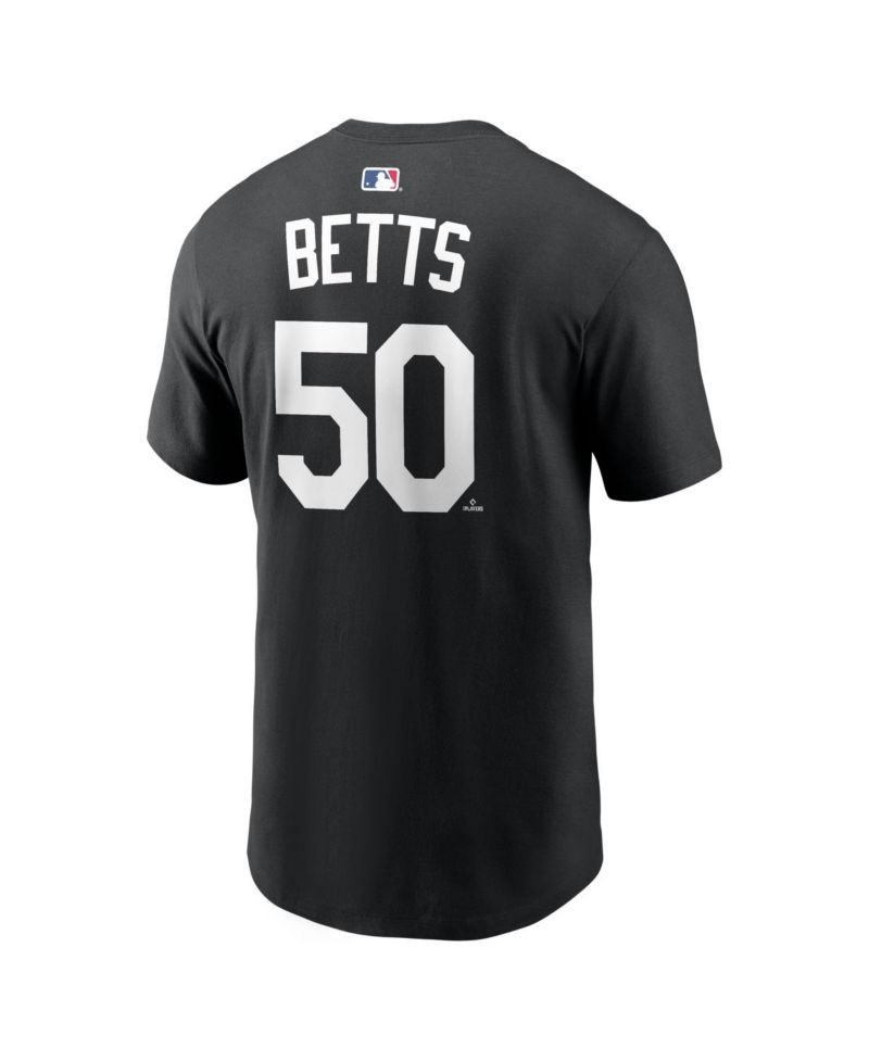 Men's Mookie Betts Black Los Angeles Dodgers Name & Number T-Shirt