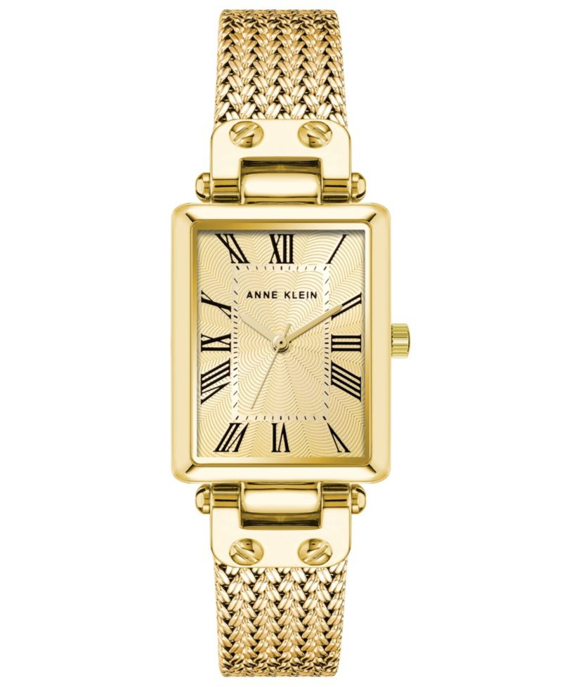 Women's Three Hand Quartz Gold-tone Stainless Steel Band Watch, 21.5mm