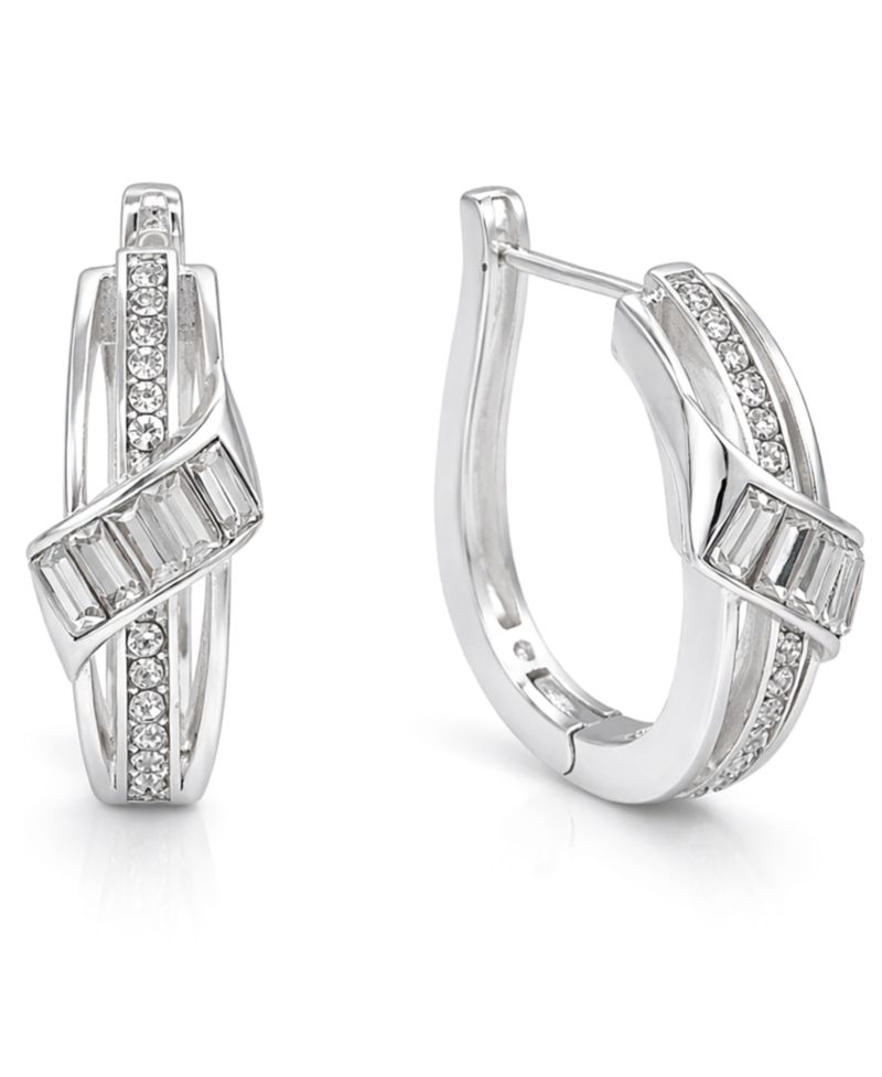 Crystal Hinged Hoop Earring