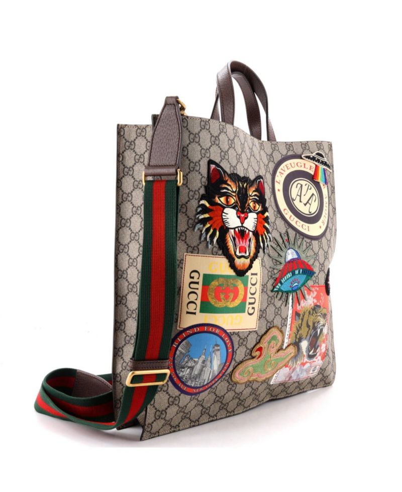 North South Courrier Convertible Applique Tote
