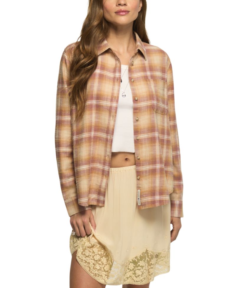 Women's Long-Sleeve Plaid Button Down Shirt