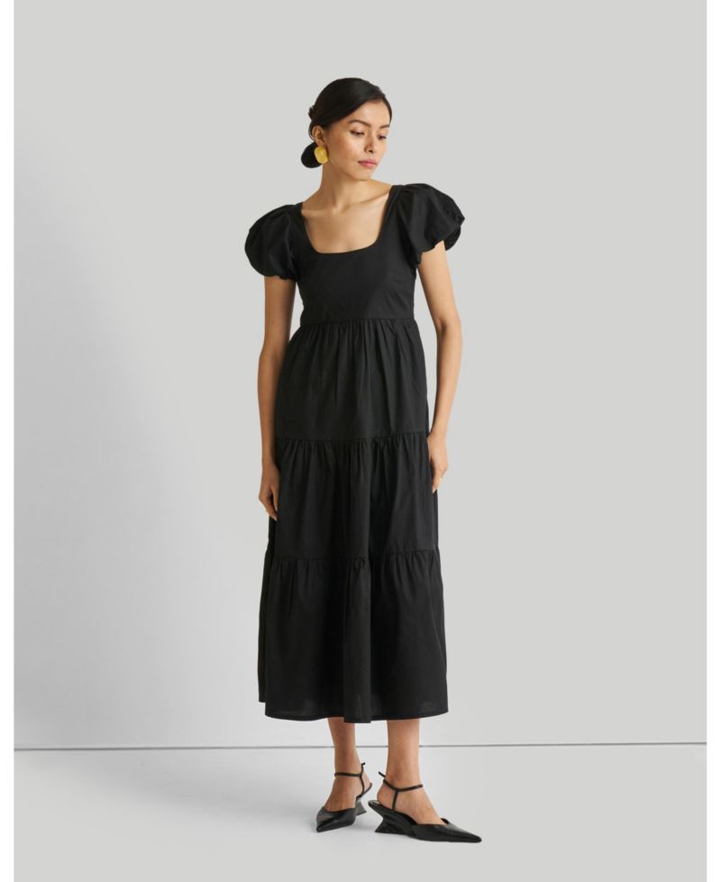 Puff Sleeve Tiered Dress
