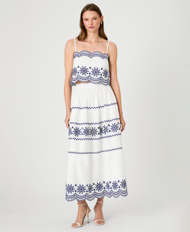 Women's Embroidered Midi Skirt