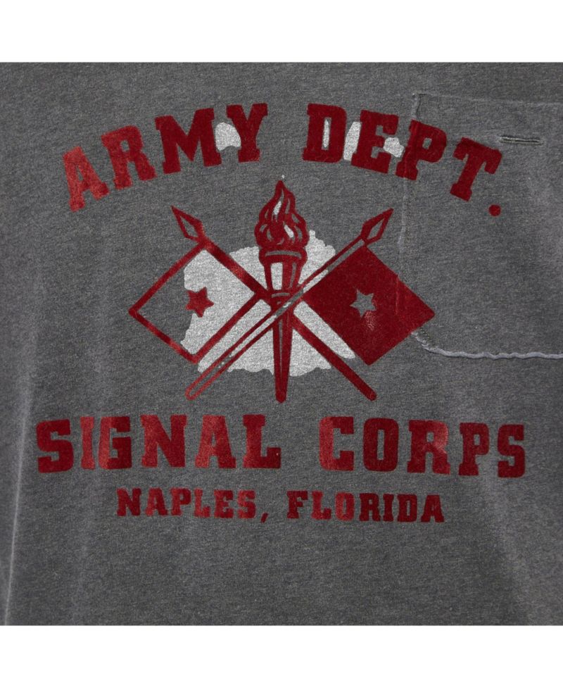 Women's Distressed Signal Corps Graphic V-Neck T-Shirt