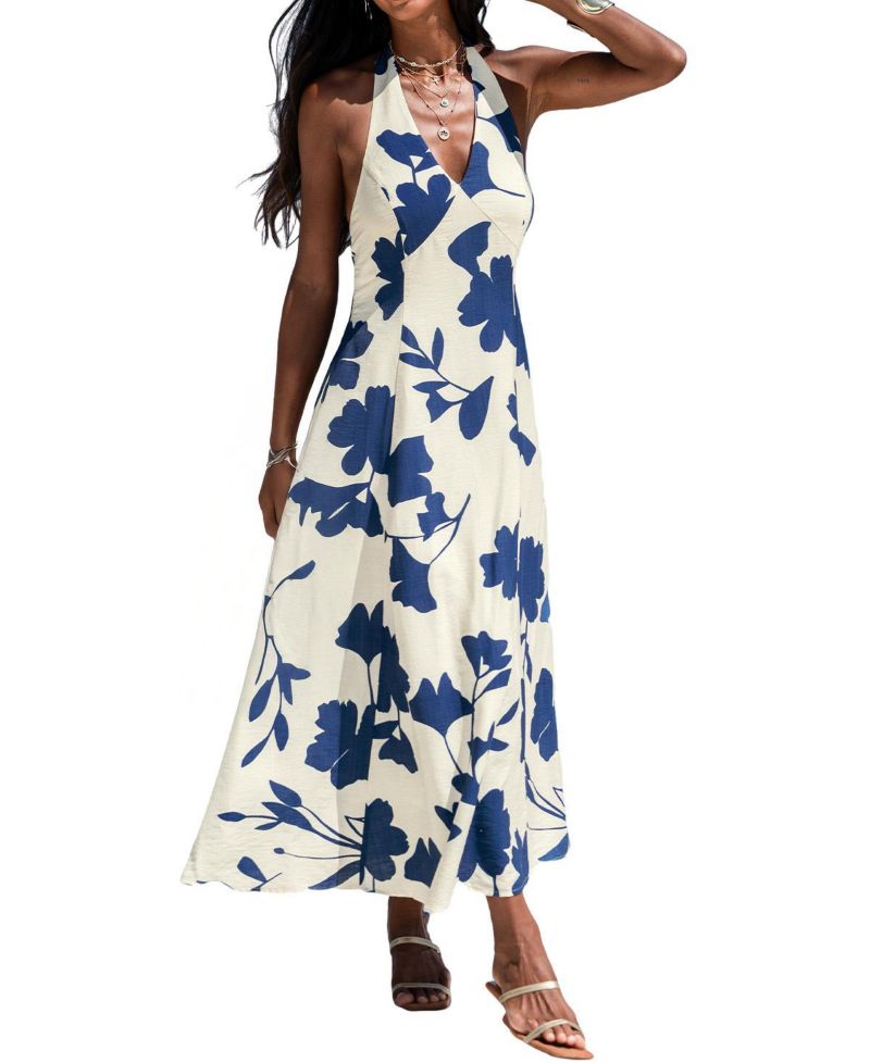 Women's Just the Beginning Floral Halter Maxi Dress
