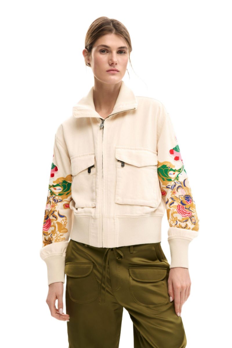 Women's Patch jacket with flowers