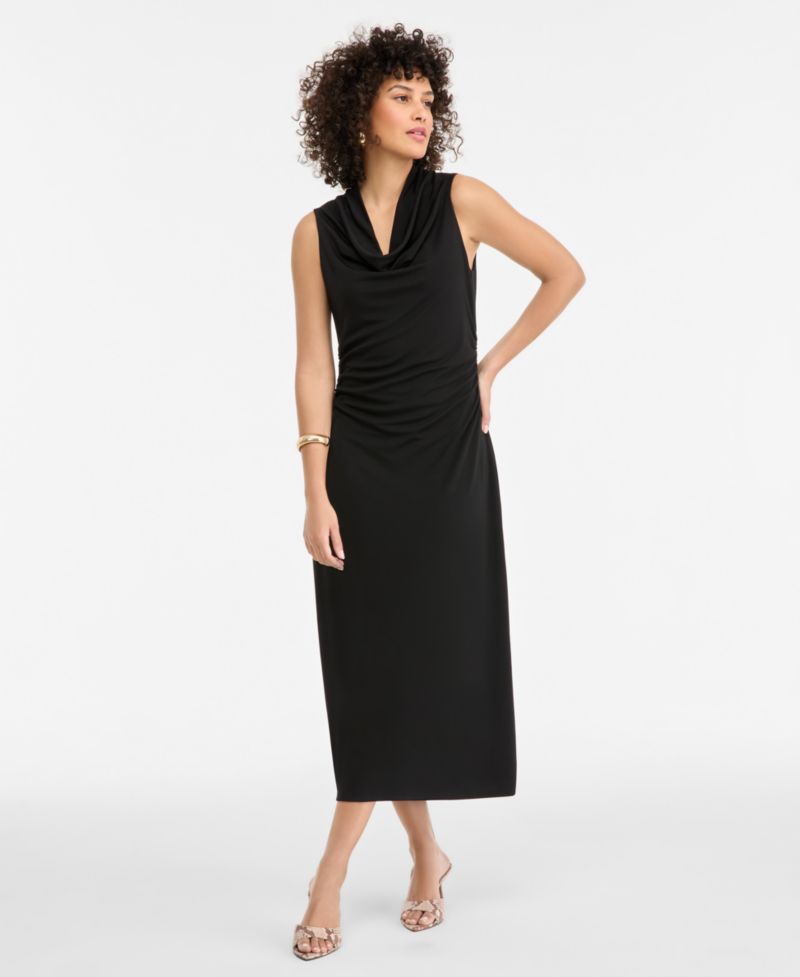 Women's Cowlneck Sleeveless Dress