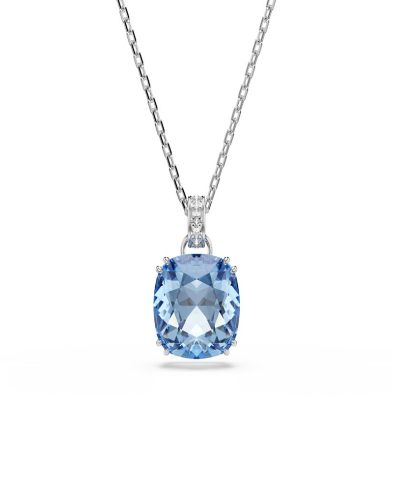 Gold-Tone Plated Blue Crystal Necklace