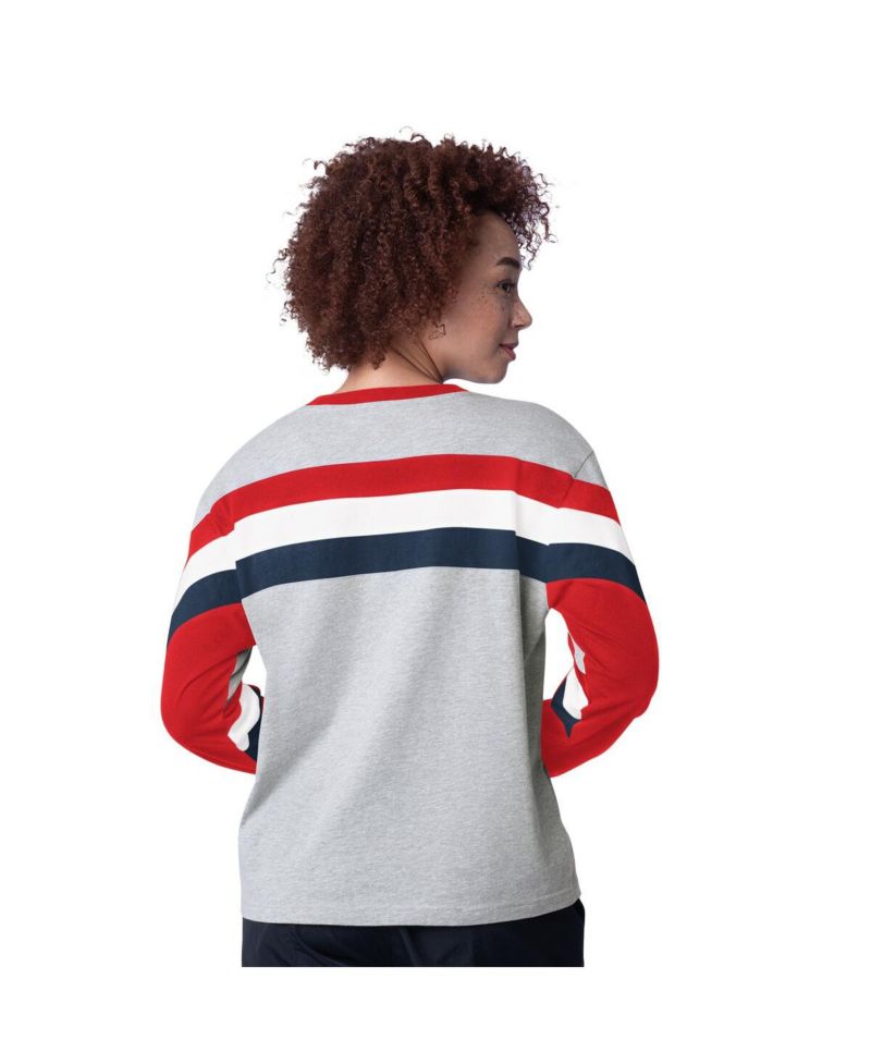 Women's Heather Gray St. Louis Cardinals Triple A Fashion Color Block Long Sleeve Top