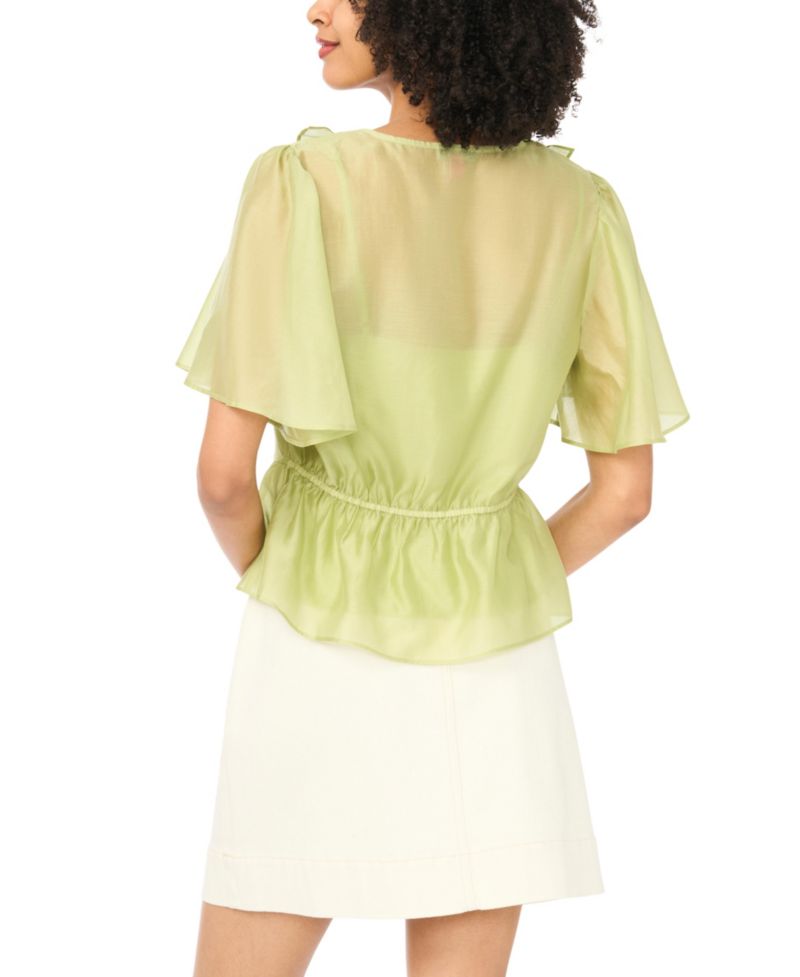 Women's Flutter-Sleeve V-Neck Top