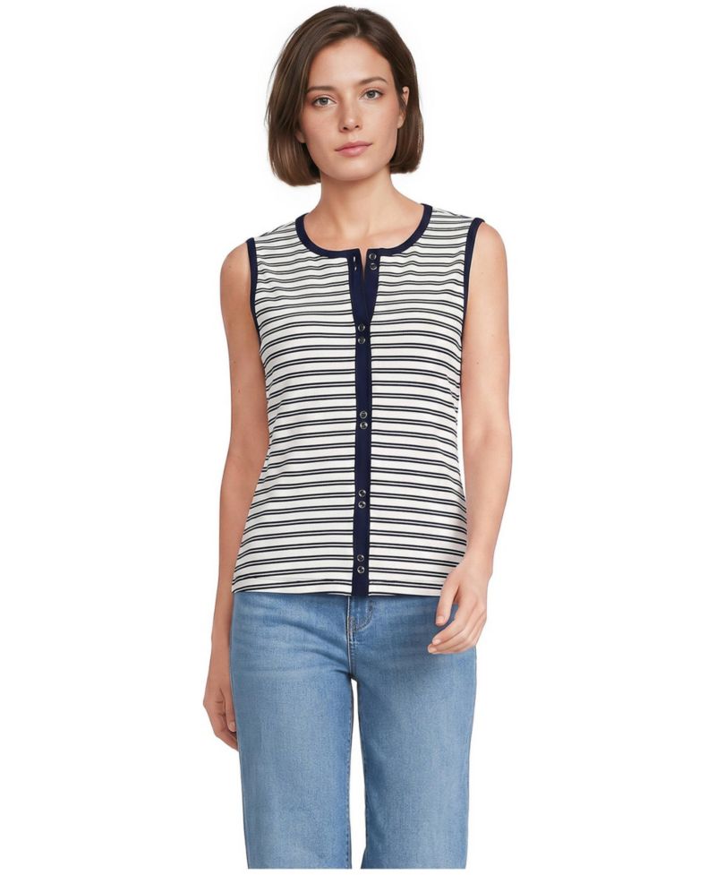 Women's Ribbed Button Tank