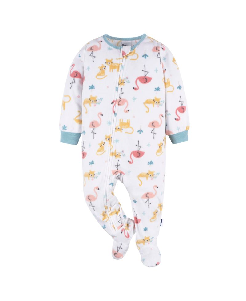 Baby Girls Footed Blanket Sleepers, 2-pack