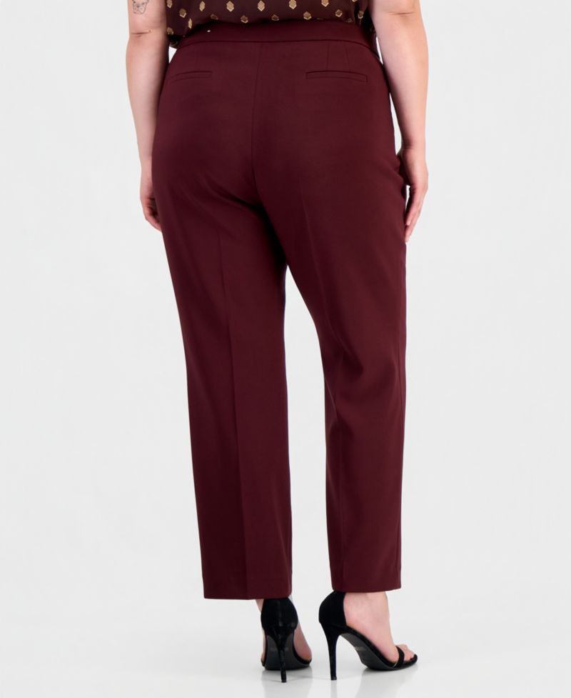 Plus Size Pull-On Straight Work Pants