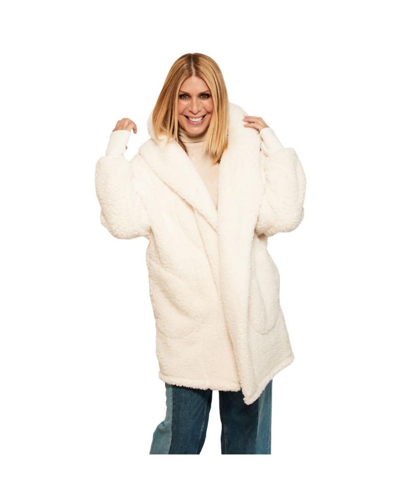 Men's and Women's Cream WNBA Breast Cancer Awareness Oversized Hooded Sweater