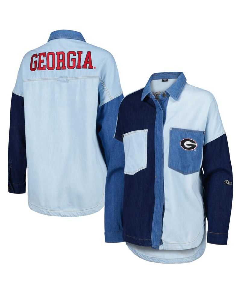Women's Denim Georgia Bulldogs Multi-Hit Hometown Full-Snap Jacket