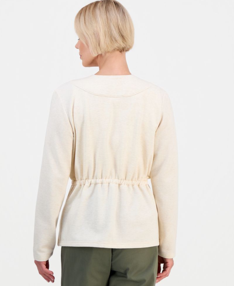 Petite LuxLounge Tied-Lapel Knit Jacket