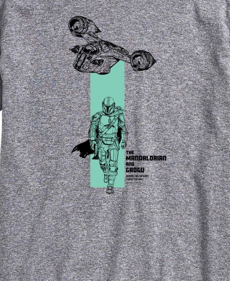 Men's The Mandalorian & Grogu Spaceship Graphic T-Shirt