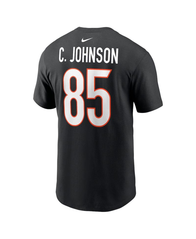 Men's Chad Johnson Black Cincinnati Bengals Retired Player Name & Number T-Shirt