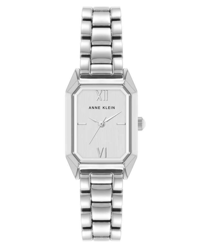 Women's Quartz Petite Octagonal Silver-Tone Metal Alloy Bracelet Watch, 21mm