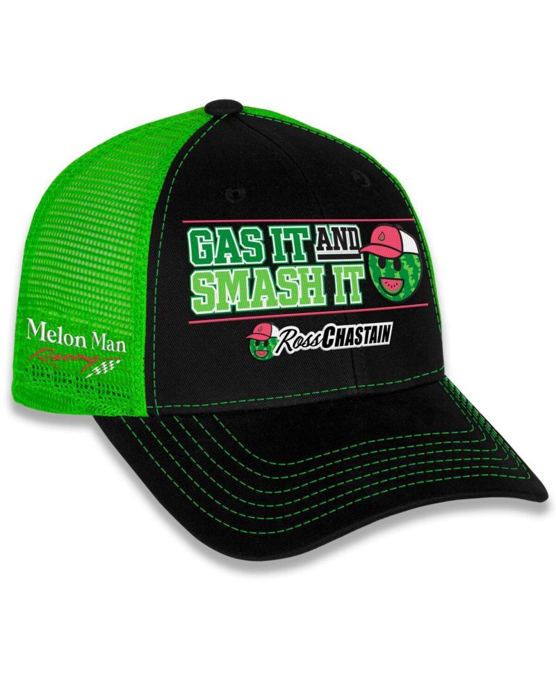 Men's Black/Green Ross Chastain Gas It Smash It Adjustable Hat