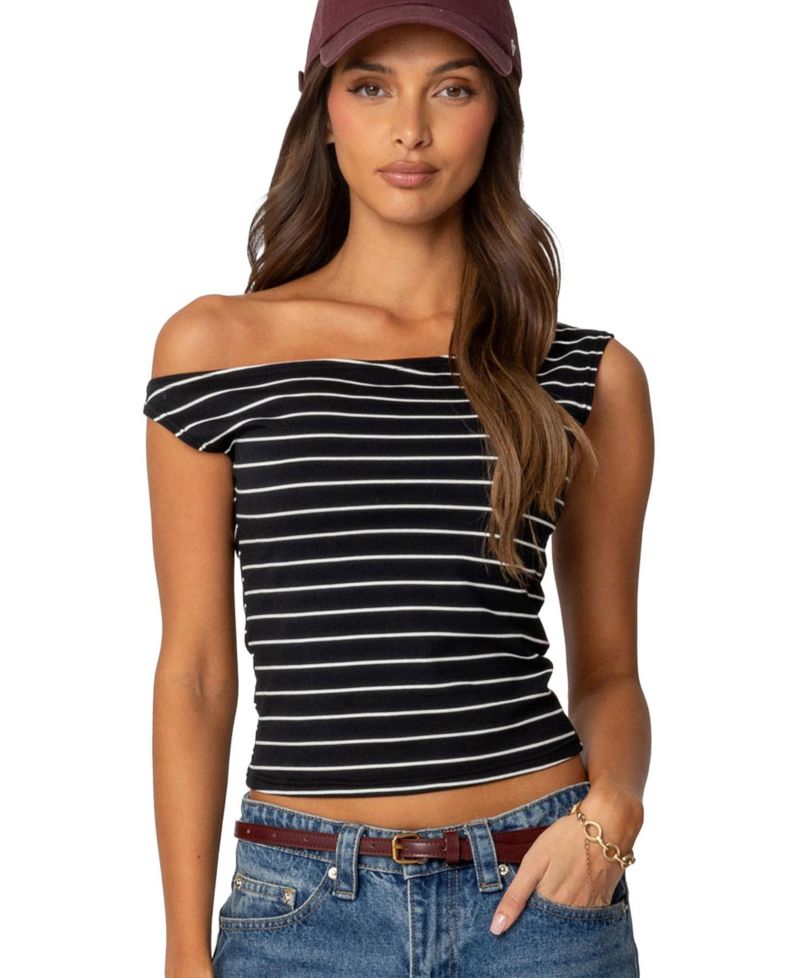 Women's Keryn Striped Asymmetric Top
