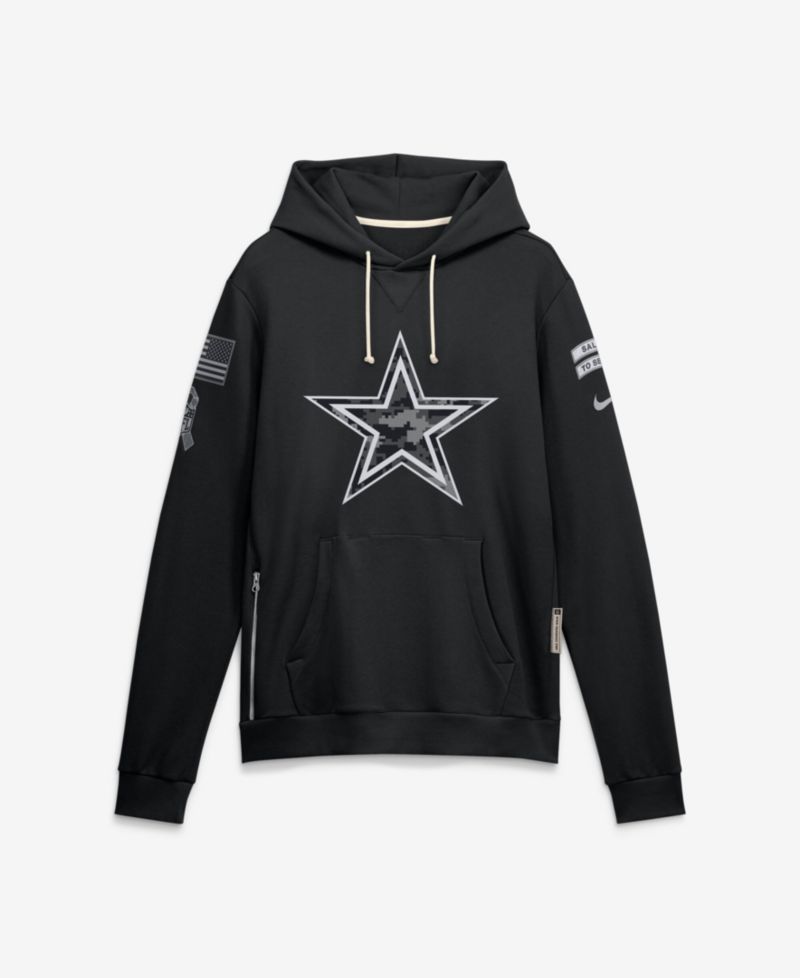 Men's Black Dallas Cowboys 2026 Salute to Service Sideline Pullover Hoodie