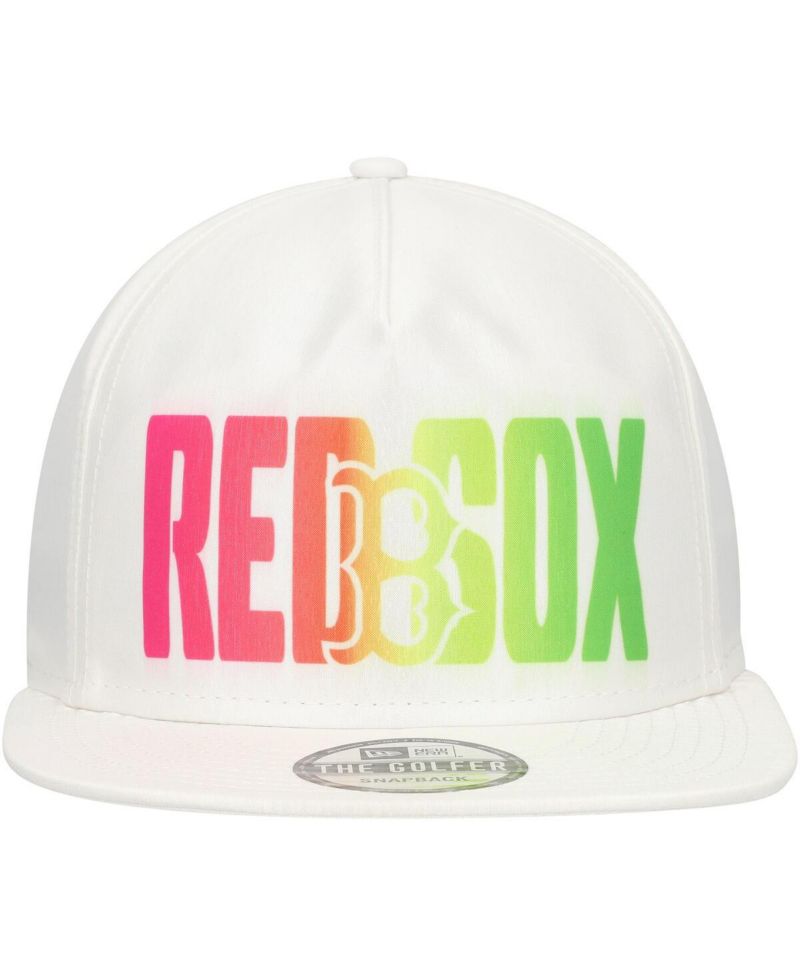 Men's White Boston Red Sox Spring Spectrum Golfer Snapback Hat