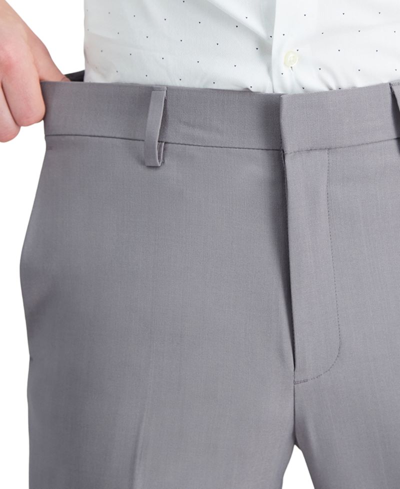 Men's Premium Comfort Slim-Fit Performance Stretch Flat-Front Dress Pants