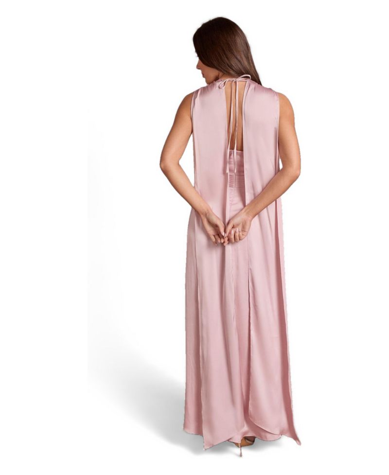 Women's Corsage Satin Maxi Dress