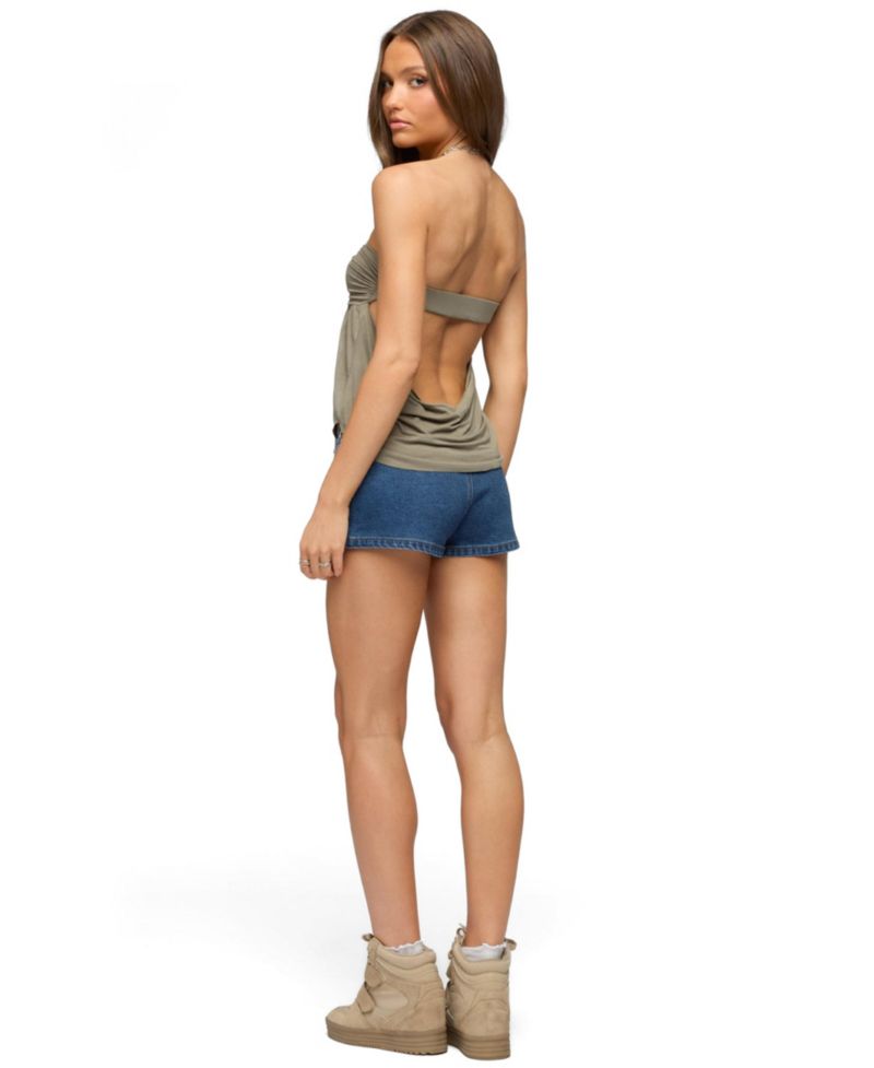 Women's Bowey Draped Cutout Strapless Top