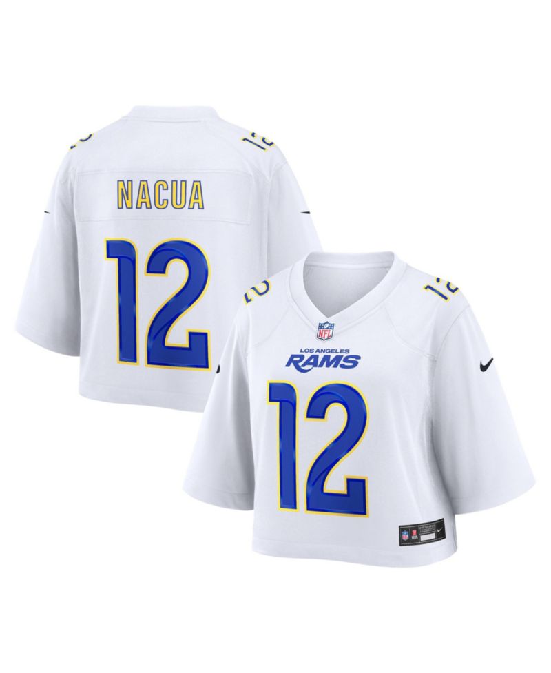 Women's Puka Nacua White Los Angeles Rams Cropped Fashion Game Jersey