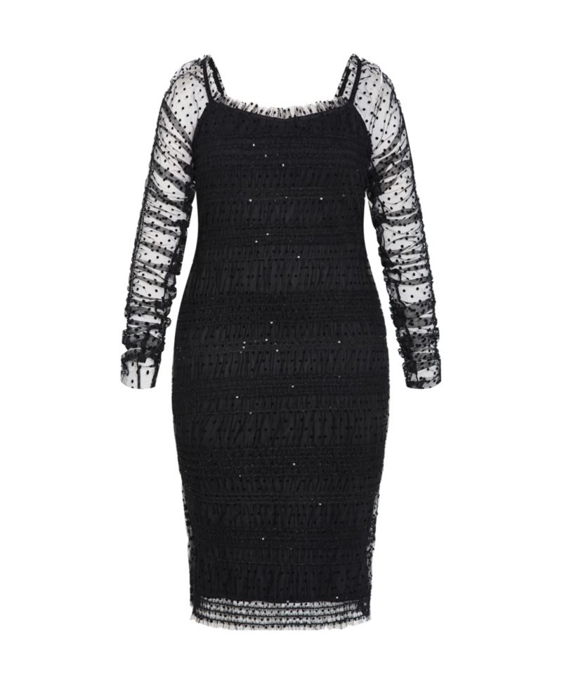 Plus Size Sofie Dobby Spot Midi Dress
