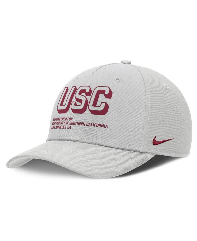 Men's Gray USC Trojans 2025 Sideline Dust Pinched Rise Adjustable Hat