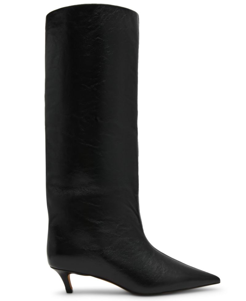 Women's Lychee Wide-Calf Kitten-Heel Stovepipe Knee-High Dress Boots