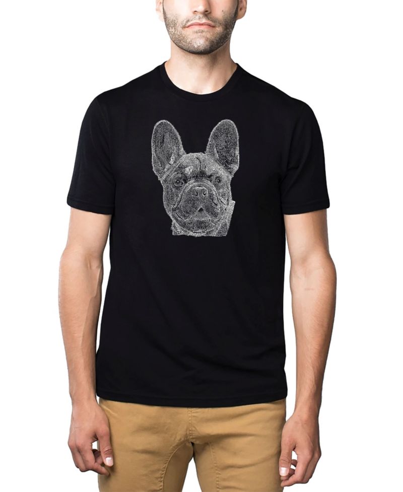 Men's Cotton/Poly Blend Word Art French Bulldog T-shirt